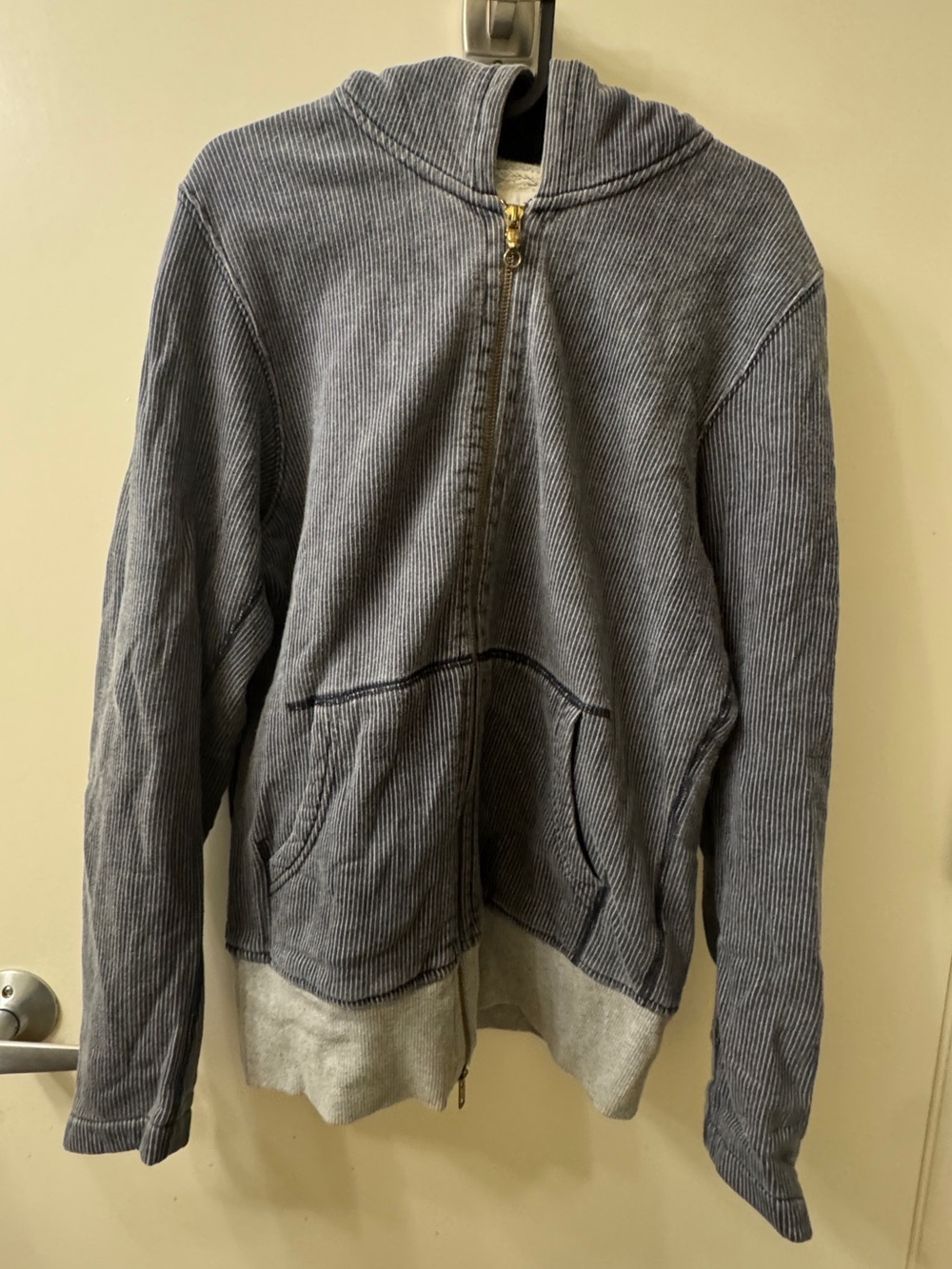 Diesel Gray-Blue Hooded Zip Jacket